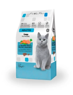 Comida gato adulto Supreme Compy con salmón, frutas y verduras 1.5 kg